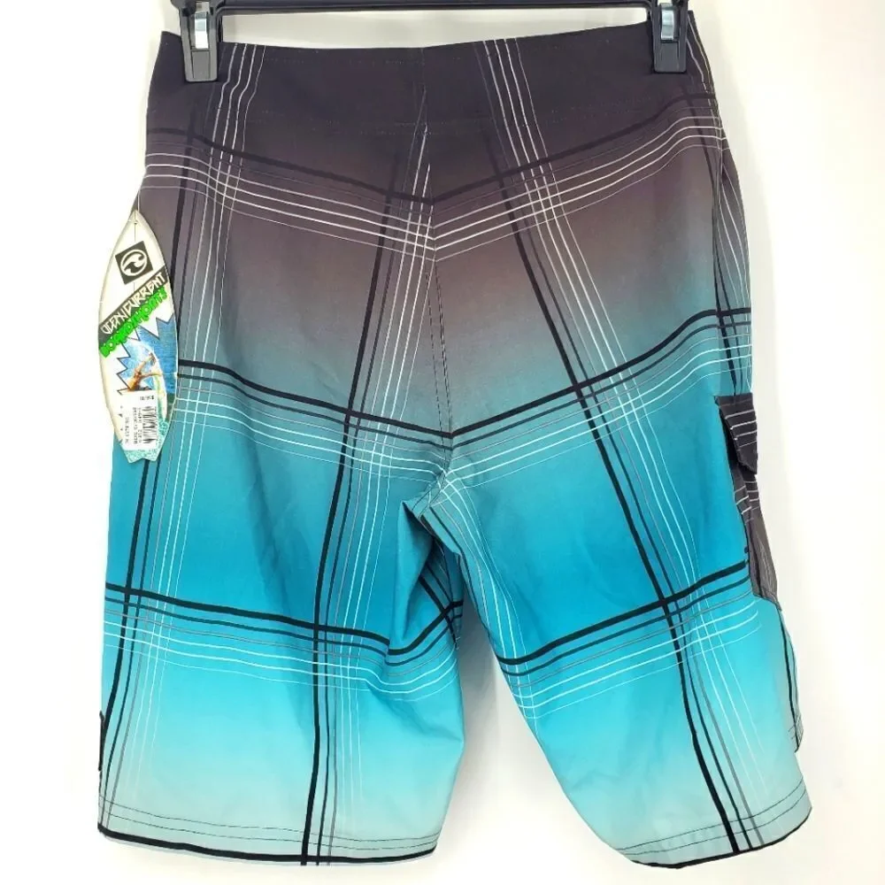 Ocean Current Board Shorts Gray and Blueish Green NWT